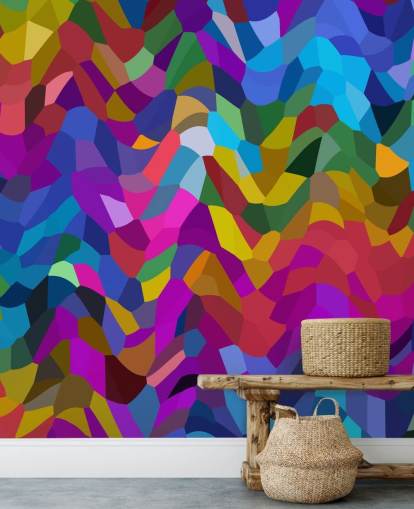 abstracte kleurrijke vormen behang