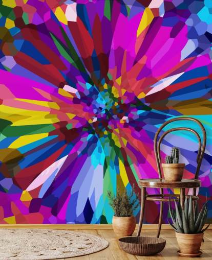 fargerik blomst abstrakt kunst tapet fargerik blomst abstrakt kunst tapet