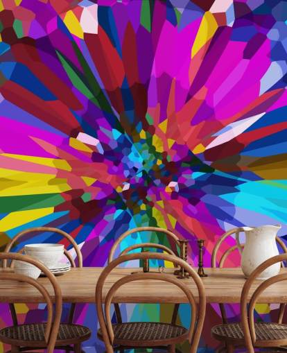 fond d'écran d'art abstrait fleurs colorées