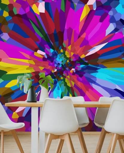 fond d'écran d'art abstrait fleurs colorées