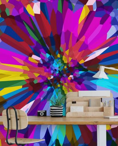 fond d'écran d'art abstrait fleurs colorées