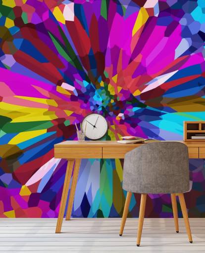 bunte Blume abstrakte Kunst Tapete