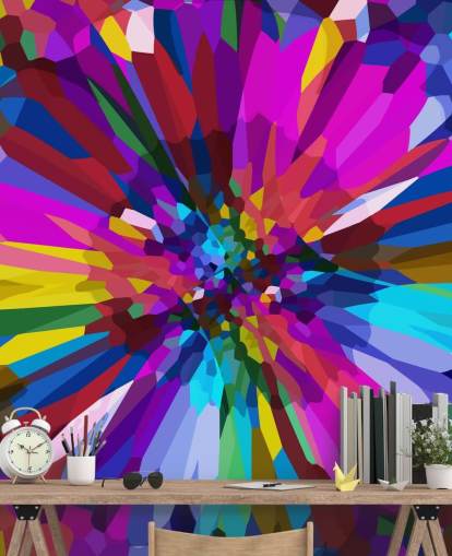 bunte Blume abstrakte Kunst Tapete