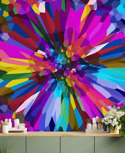 bunte Blume abstrakte Kunst Tapete