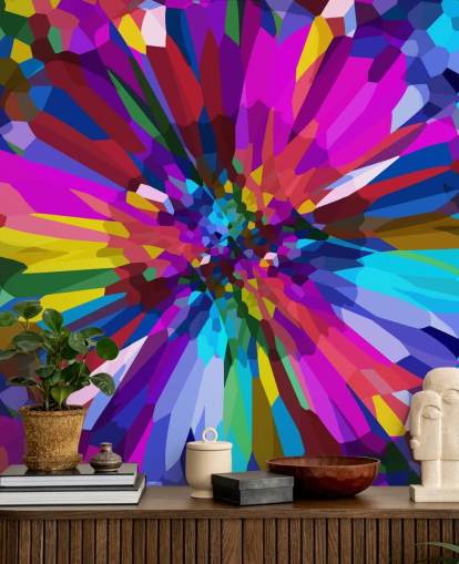 carta da parati di arte astratta fiore colorato