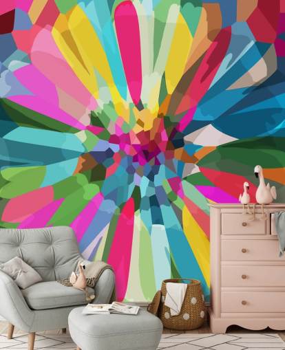 papel de parede de flores brilhantes e coloridas