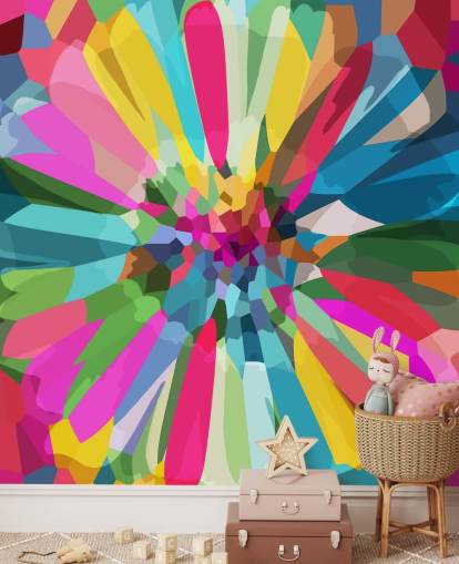 papel pintado de flores brillantes y coloridas