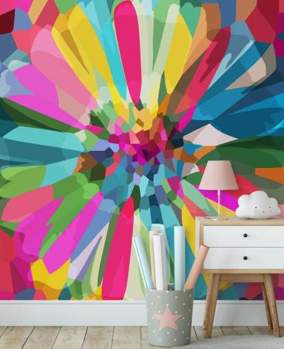 papel pintado de flores brillantes y coloridas