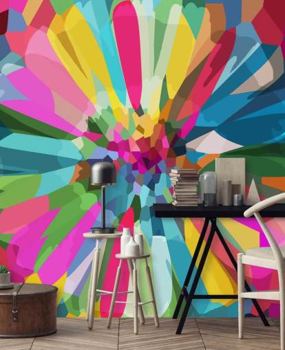 papel de parede de flores brilhantes e coloridas