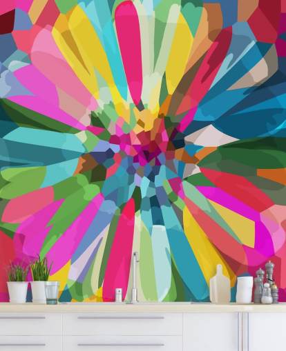 papel pintado de flores brillantes y coloridas papel pintado de flores brillantes y coloridas