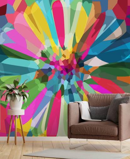 ljusa och färgglada blomma tapet