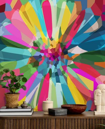 carta da parati floreale luminosa e colorata