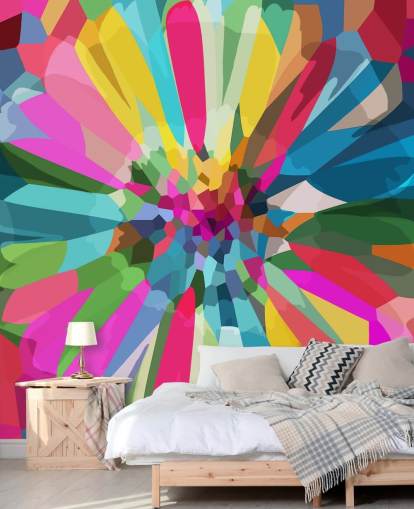 papel pintado de flores brillantes y coloridas