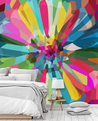 papel pintado de flores brillantes y coloridas