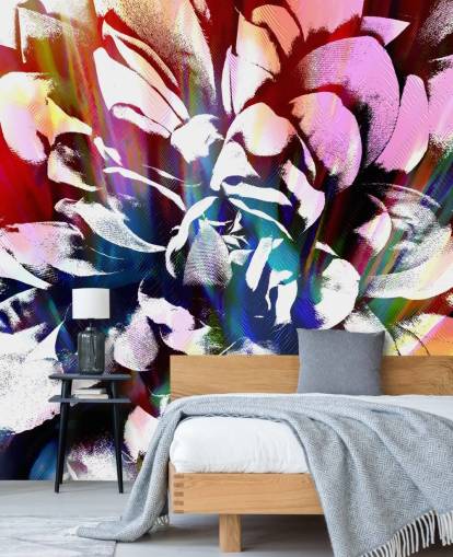 abstract and colourful flower wallpaper