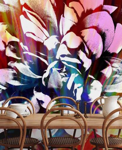 abstract en kleurrijk bloemenbehang abstract en kleurrijk bloemenbehang