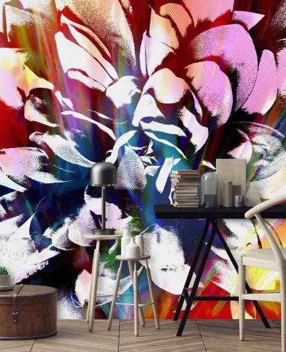 papier peint de fleurs abstraites et colorées