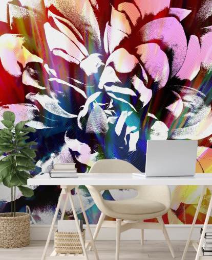 abstract and colourful flower wallpaper