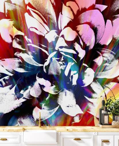abstrakt og farverig blomst tapet abstrakt og farverig blomst tapet