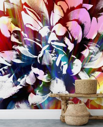 abstract and colourful flower wallpaper
