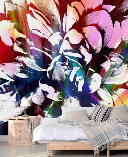 abstract and colourful flower wallpaper