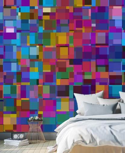 bunte quadratische Formen Tapete