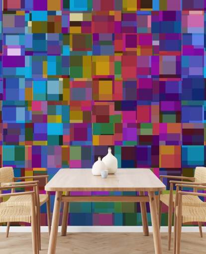 bunte quadratische Formen Tapete