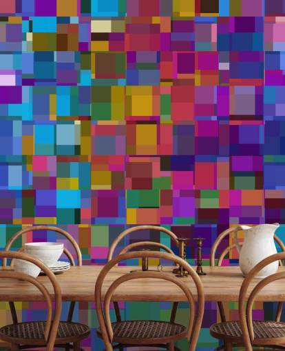 bunte quadratische Formen Tapete