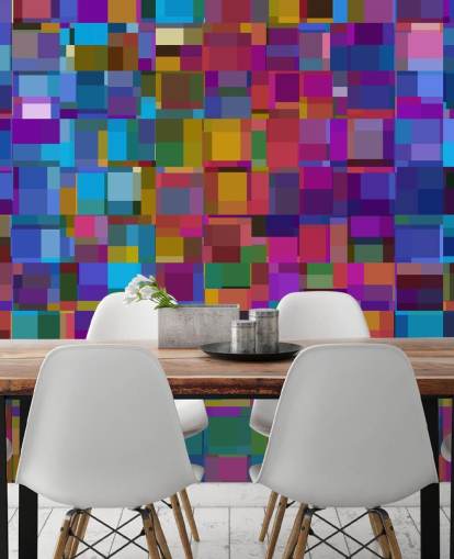 papel pintado coloridas formas cuadradas