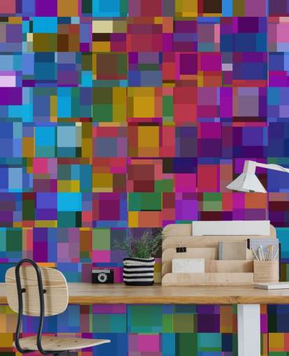 bunte quadratische Formen Tapete