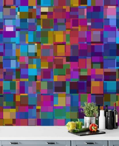 papel pintado coloridas formas cuadradas