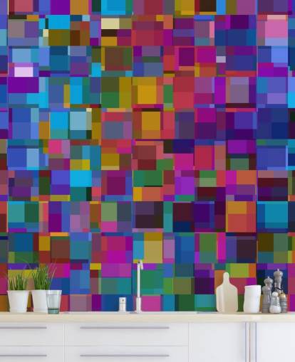 papel de parede colorido formas quadradas