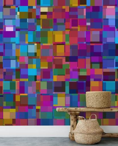 bunte quadratische Formen Tapete
