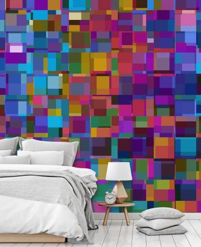 bunte quadratische Formen Tapete