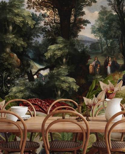 Pflanzen, Vogel und Vintage-Landschaftshintergrunds Wallpaper