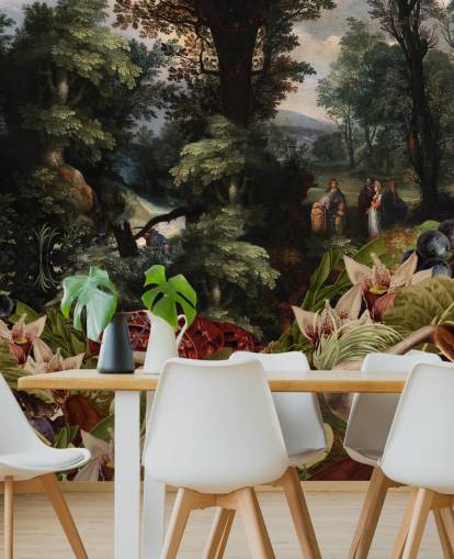 papel tapiz de fondo de plantas, pájaros y paisajes vintage