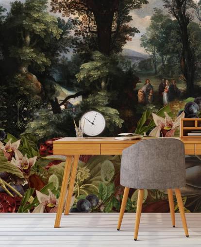 papel tapiz de fondo de plantas, pájaros y paisajes vintage