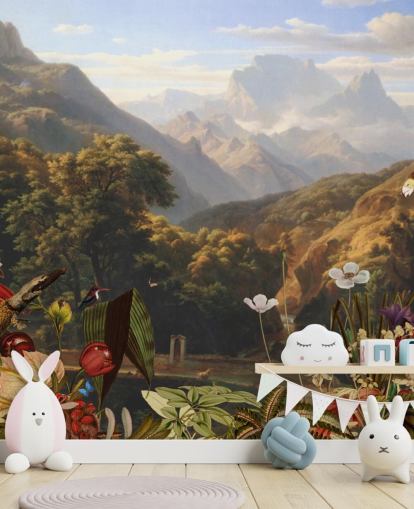 tropical mountain scenery with birds wallpaper tropical mountain scenery with birds wallpaper