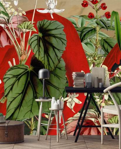 papier peint flamants roses dans la jungle verte papier peint flamants roses dans la jungle verte