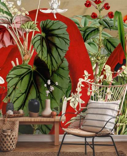 papier peint flamants roses dans la jungle verte papier peint flamants roses dans la jungle verte