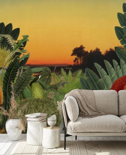 bird and tropical landscape wallpaper