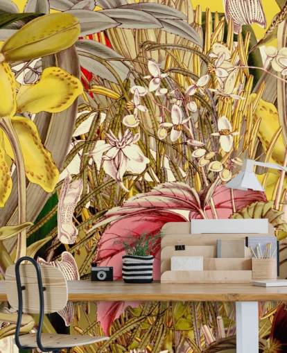 papier peint plantes colorées