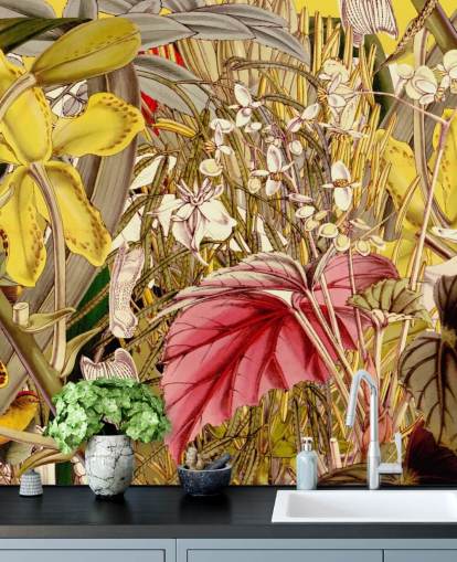 kleurrijke planten behang