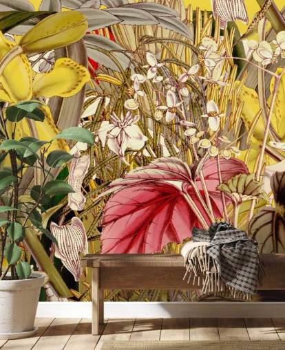 kleurrijke planten behang