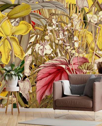 papier peint plantes colorées