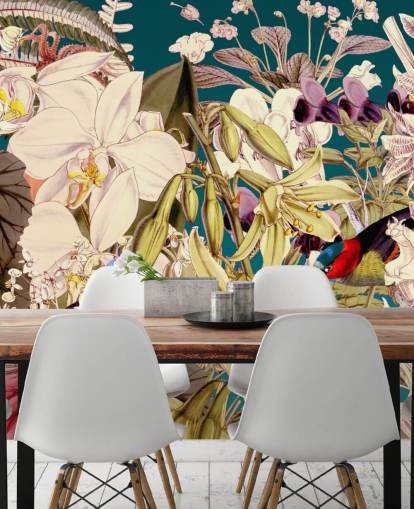 tropisk fugl og floral tapet tropisk fugl og floral tapet