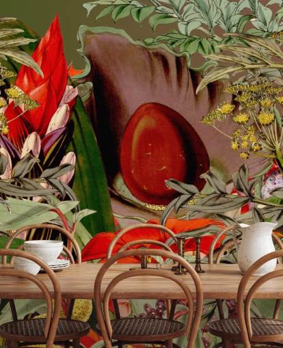 papier peint plantes tropicales et graines