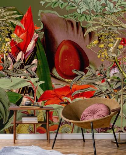 papier peint plantes tropicales et graines