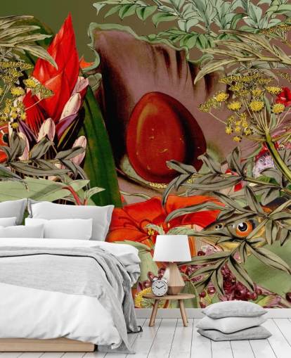 papier peint plantes tropicales et graines