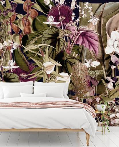 green and purple botanical wallpaper green and purple botanical wallpaper